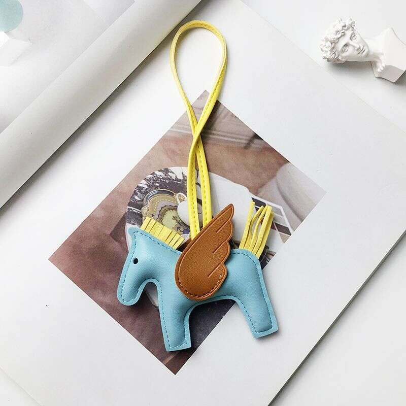 2025 New Cute Leather Rearview Mirror Bag Pegasus Pendant Internet Celebrity Review Hanging Decoration