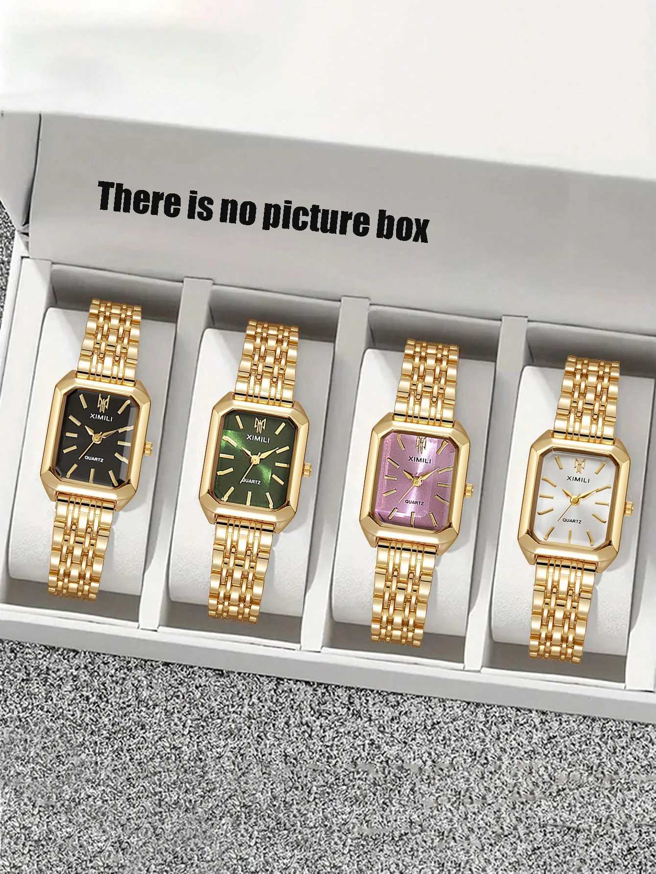 Light Luxury Steel Str Fashionable Simple Square Quartz Wens for Christmas and Halloween Gifts M251222