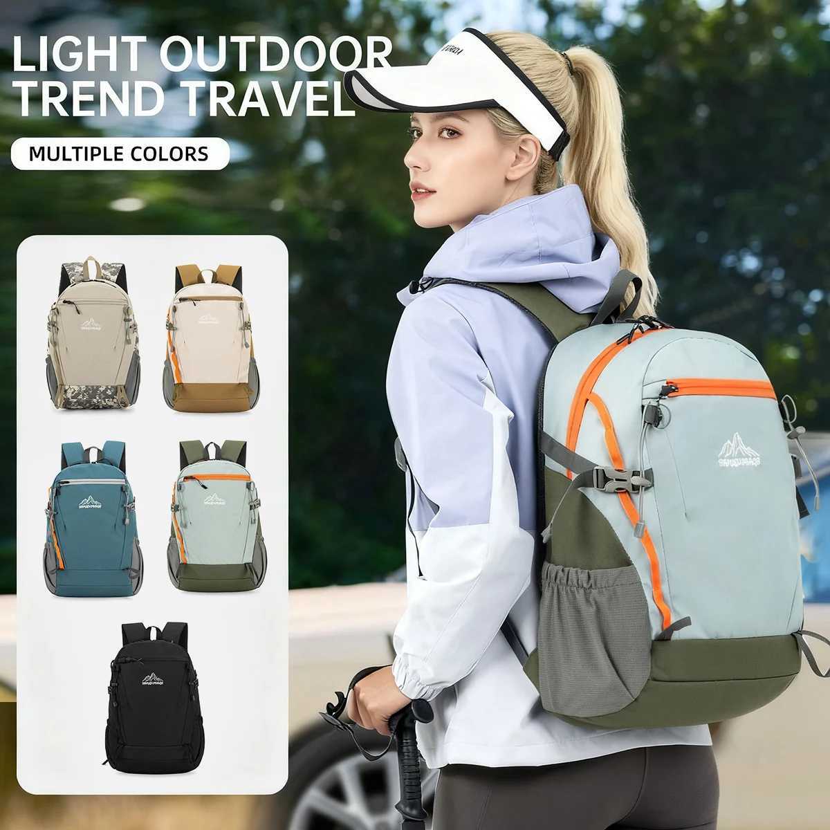 Hiking Backpack for Women Lightweight Waterproof Large-Capacity Camping Bag Travel Backpack Sports Outdoor Backpack for Men College Students CyclingM2