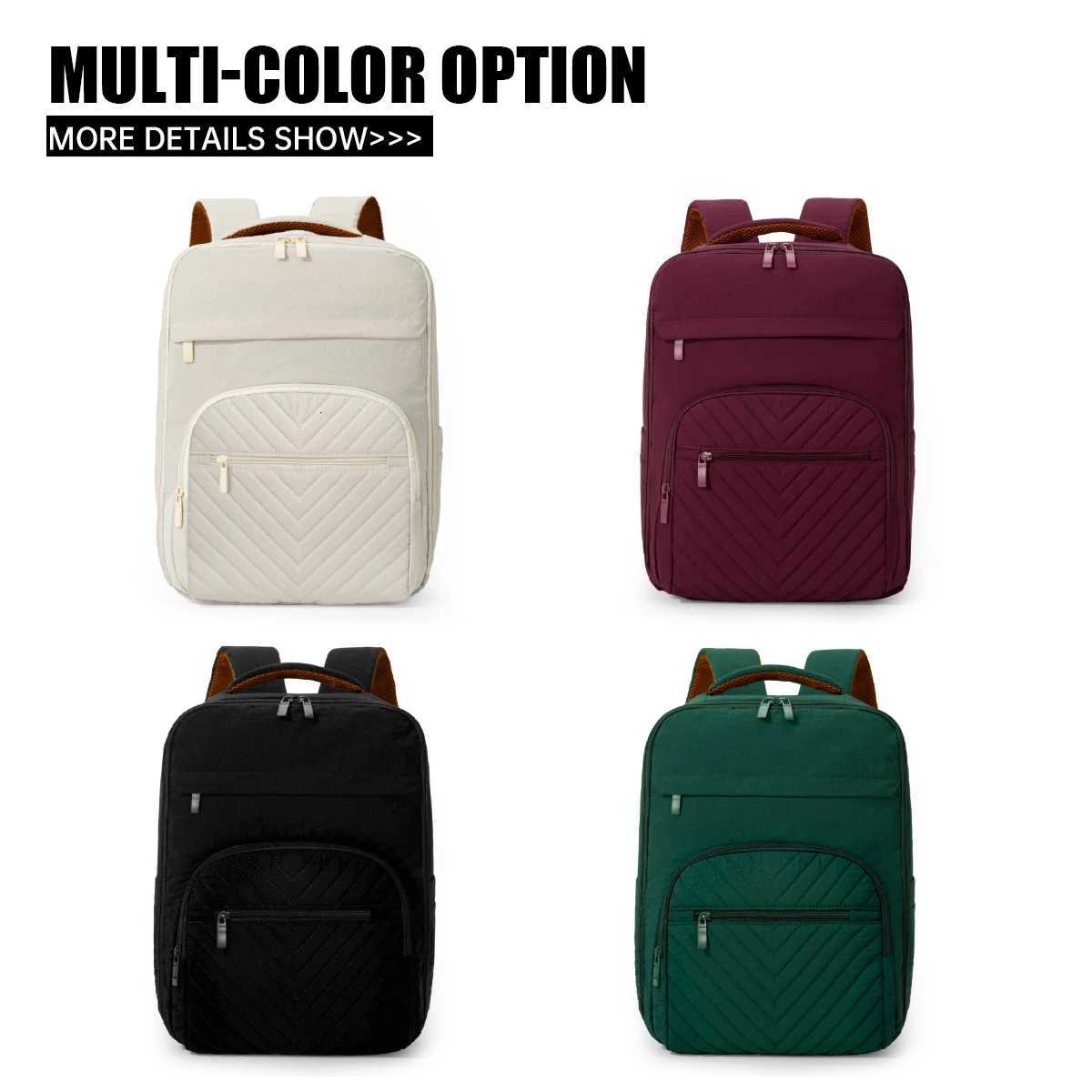 Backpack for Women Simple Business Commuter Backpack Large Capacity Laptop Bag Water-Resistant Versatile Travel Bag College Student Backpack Work BagM