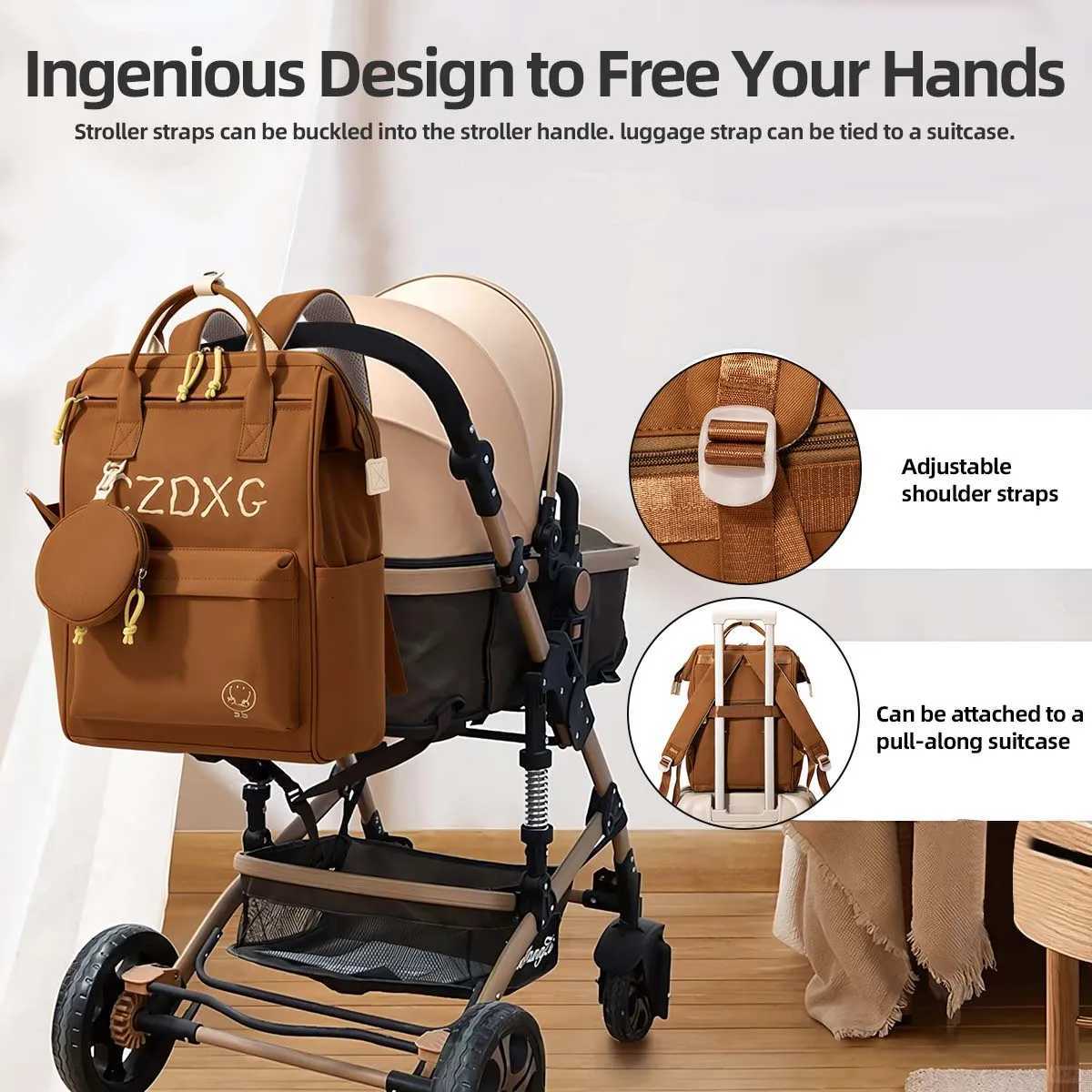 Mommy Bag Backpack for Women Large Capacity Fashionable Lightweight Suitable for Expectant Mothers Outings and Carrying Babies New Style Mother and Ba