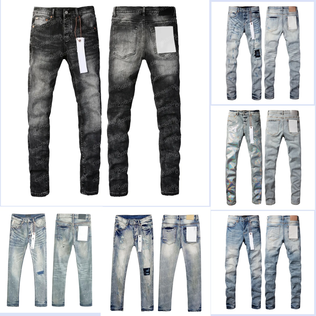 designer jeans mens jeans men designer jeans women baggy jeans jeans High Quality Straight Design Streetwear Casual 40 Biker hole Jean white designer jean black40