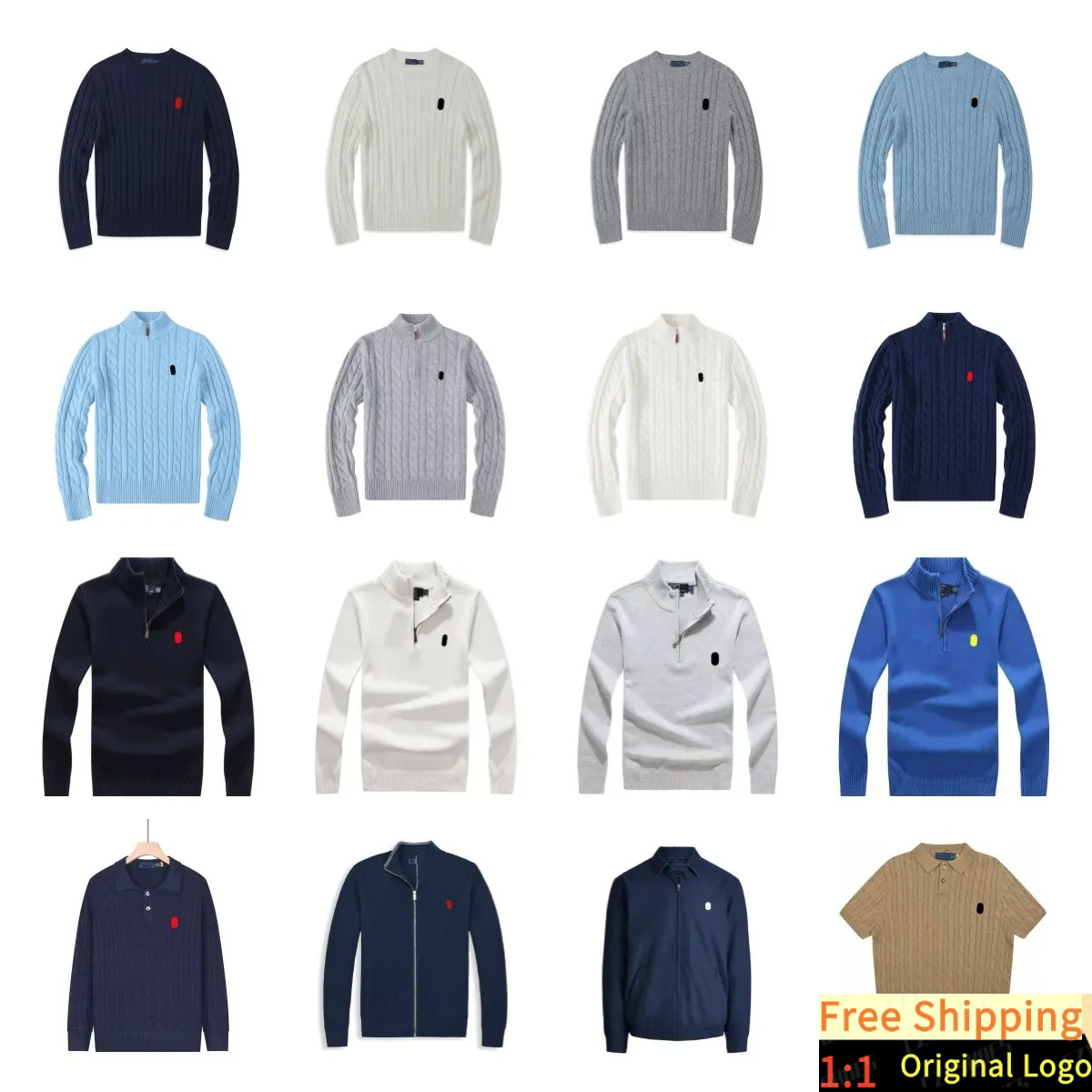 sweater men quarter zip designer knit sweaters mens pullover uomo half zipper luxury casual small horser jumper autumn wool women hoodie chandail cardigan pull labb