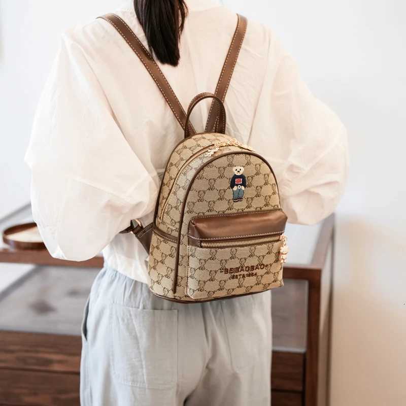 fashion students BackpackCute embroidered bear backpack for women School backpack for Young trend women backpackM251222
