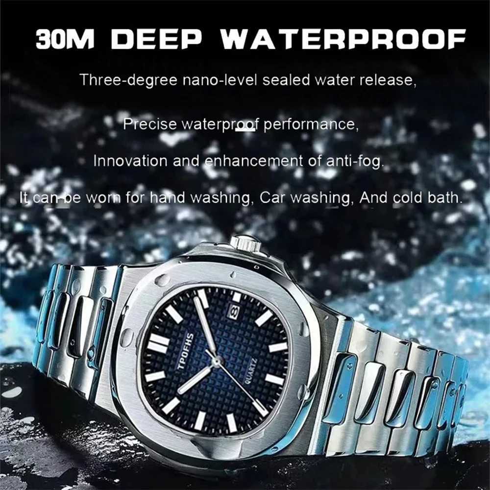New Square Busin Men Clock Stainl Steel Waterproof Luminous Date M Wrist Sports Luxury Quartz es For Men M251222