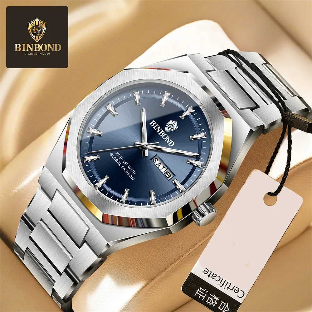 BINBOND Luxury Busin Men Waterproof Luminous Date Stainl Steel Mens es Military High Quality Quartz Man M251222