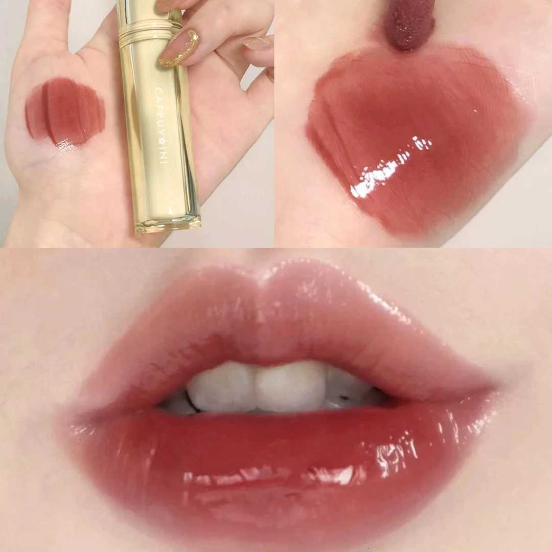 Iced Tea Mirror Lip Glaze Watery Lip Gloss Waterproof Lasting Transparent Jelly Liquid Lipstick Womon Beauty Makeup Lip CosmeticT251222