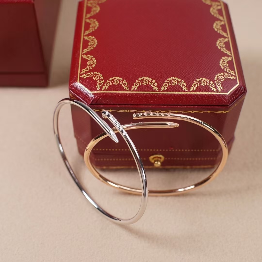 High-quality bracelet nail Designer bangle Men Women 18K gold silver jewelry diamond inlaid bracelet couples designer Cuff Bangle jewelry