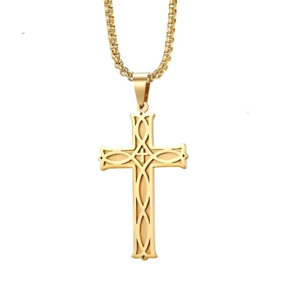 Jewelry New Custom OEM & ODM Sterling Silver Irish Knot Engraved Pendant Trendy Cross Necklace