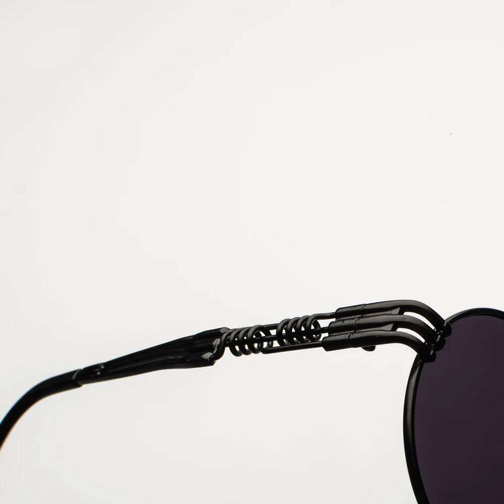 Peekaboo Retro Gothic Steampunk Mirror Sunglasses Gold And Black Sun Glasses Vintage Round Circle Men UV Gafas De Sol
