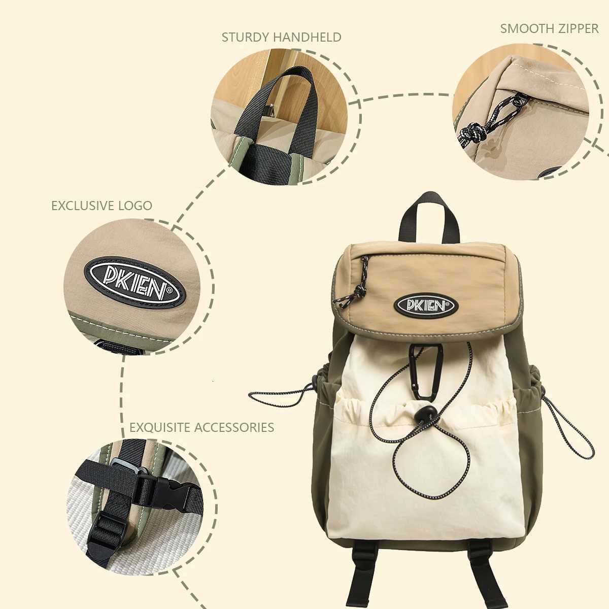 Outdoor Backpack Mens Contrast Color School Bag Lightweight Travel Bag Sports Hiking Small Backpack WomenM251222