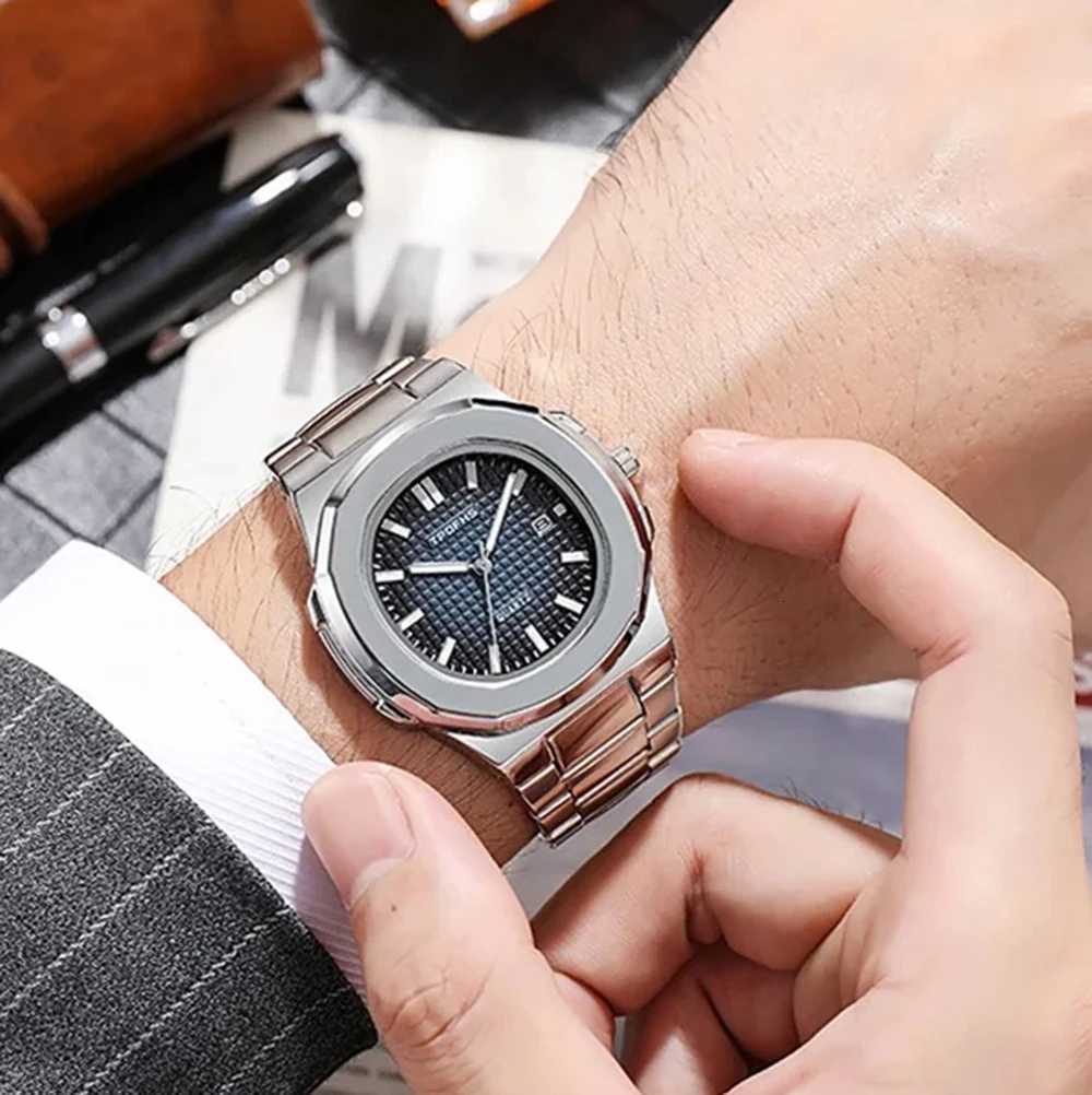 New Square Busin Men Clock Stainl Steel Waterproof Luminous Date M Wrist Sports Luxury Quartz es For Men M251222
