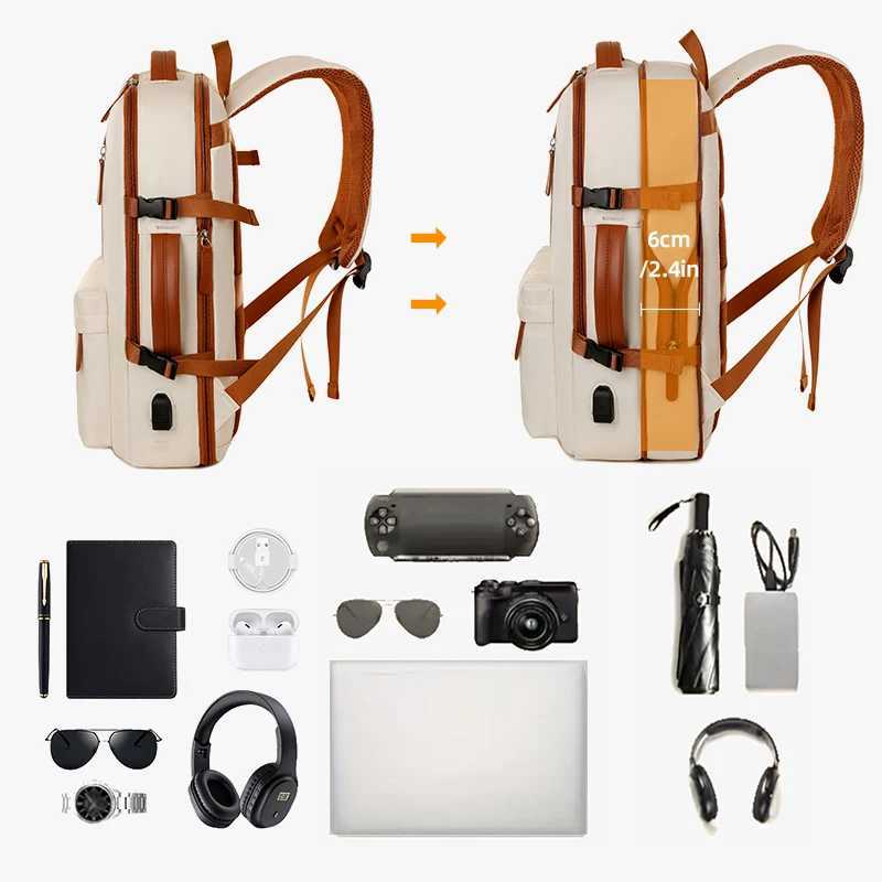 Laptop Bag for Women 2024 New 14-Inch Lightweight Anti-Fall and Shockproof Backpack Travel BackpackM251222