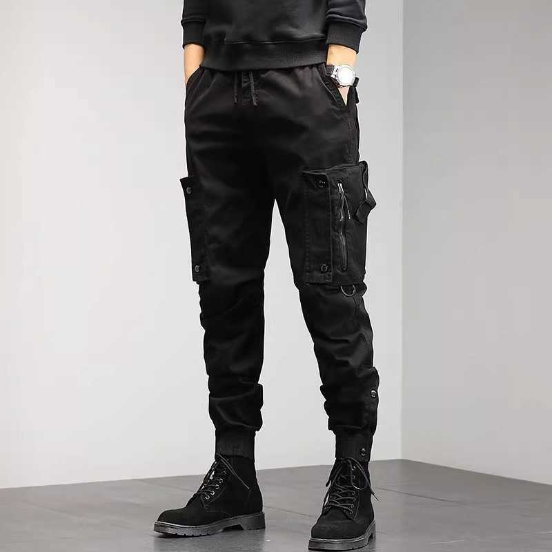 Men's loose-fitting casual cargo pants with multiple pockets for spring and autumn 2025, new style American workwear pants for hiking and sports. S251222