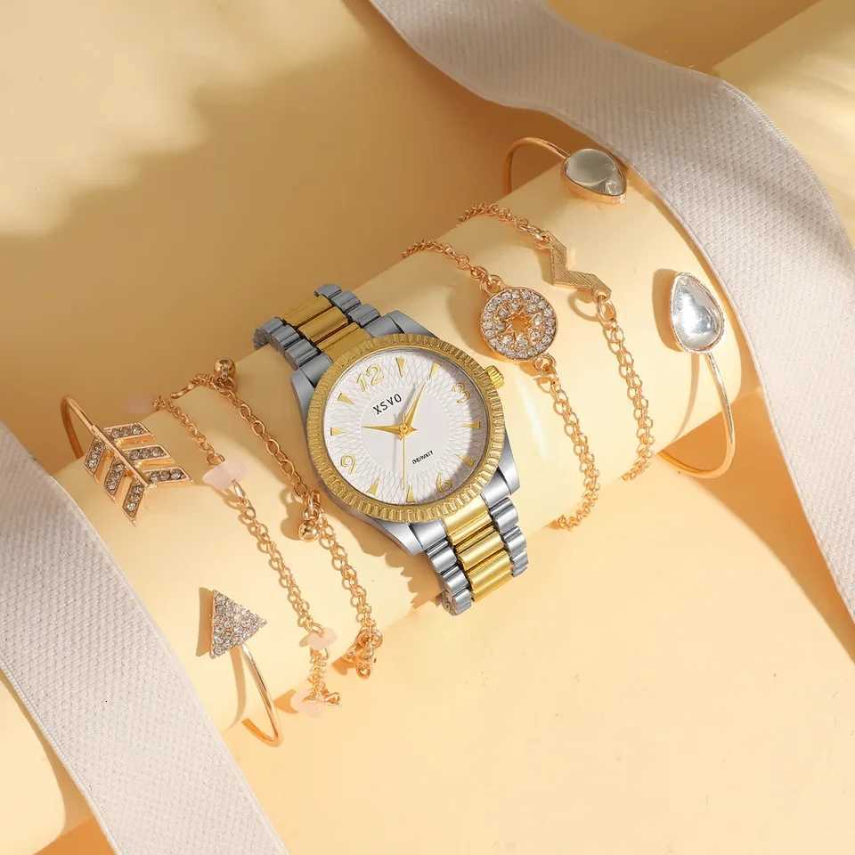 Fashion Round Dial Alloy Material Wens Quartz Set of 7 Suitable for Christmas and Thanksgiving Gifts M251222