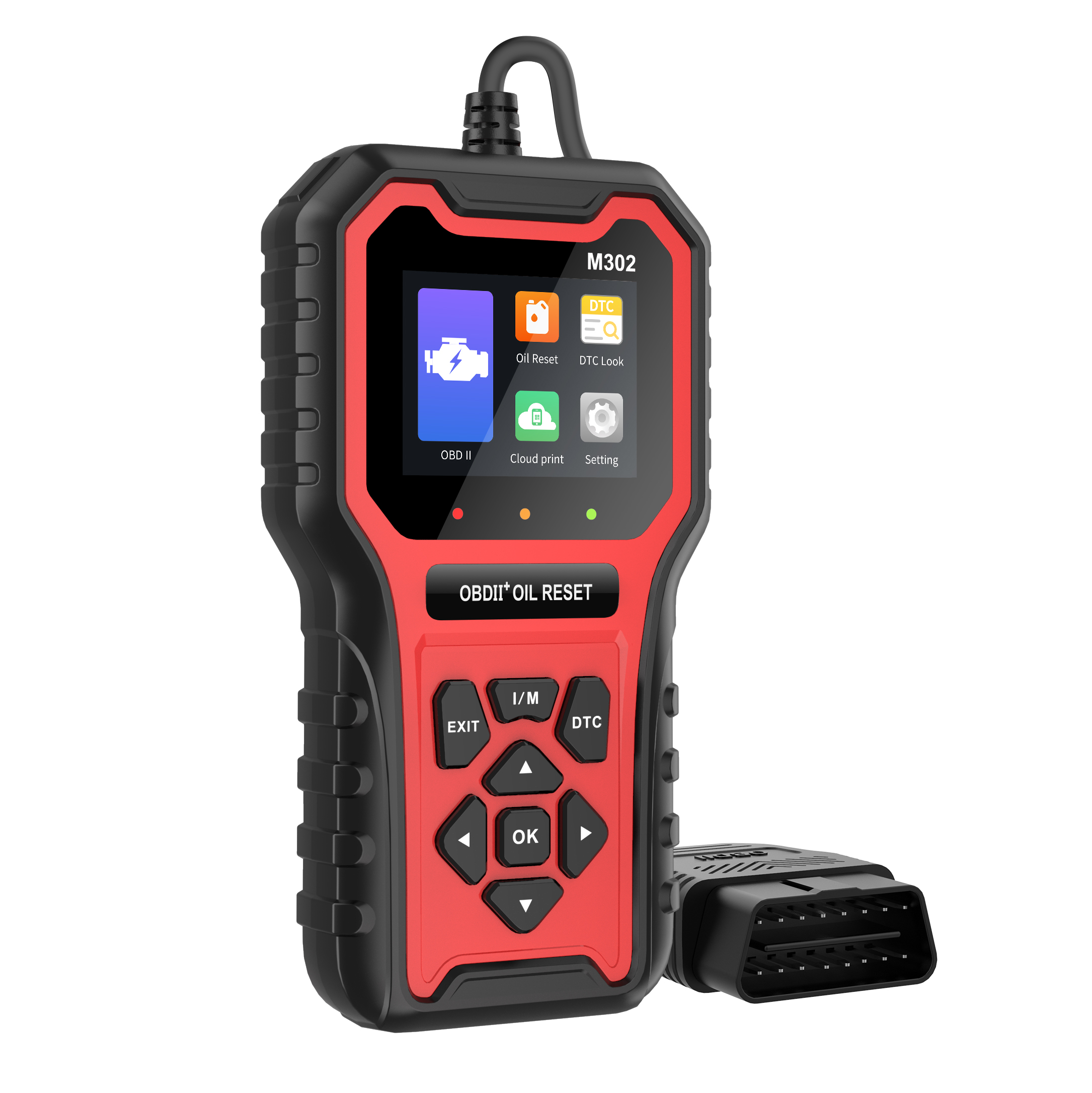 M302 OBD2 Scanner: Read/Clear Codes, Reset Service Light, Live Data, 2.8" Color Screen, 40K+ DTCs, 11 Lang, All 9 Protocols & CAN Support. (124 c