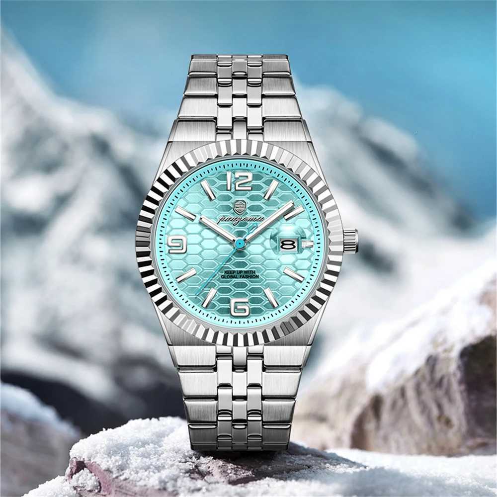 PAAZU Top Luxury Man Waterproof Stainl Steel Men Wrist Luminous Date Week Fashion Busin Quartz Mens es M251222