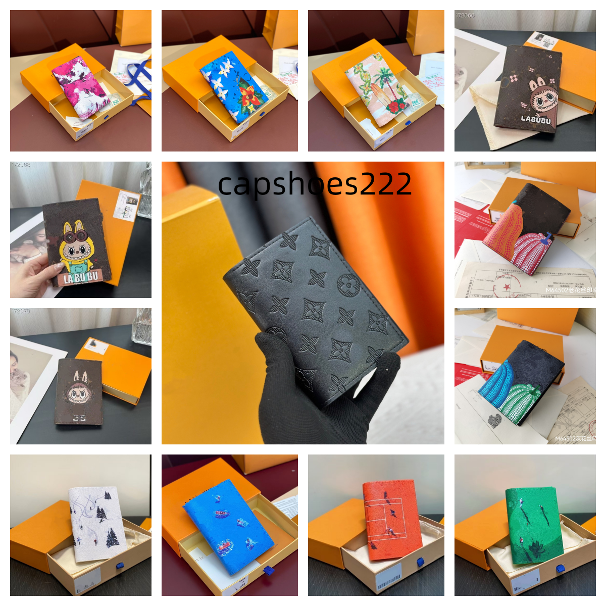 2026 takashi murakami High quality Classic Designer Card Holder PASSPORT COVER Brand Fashion Credit card cover Couple Family Travel with box 008