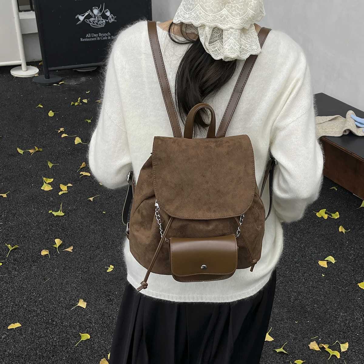 Preppy Style Backpack for Women 2025 New Autumn and Winter Accessible Niche HighEndB ackpackf orS mallP eopleF emaleS tudentsA ttendingC lassa ndC omm