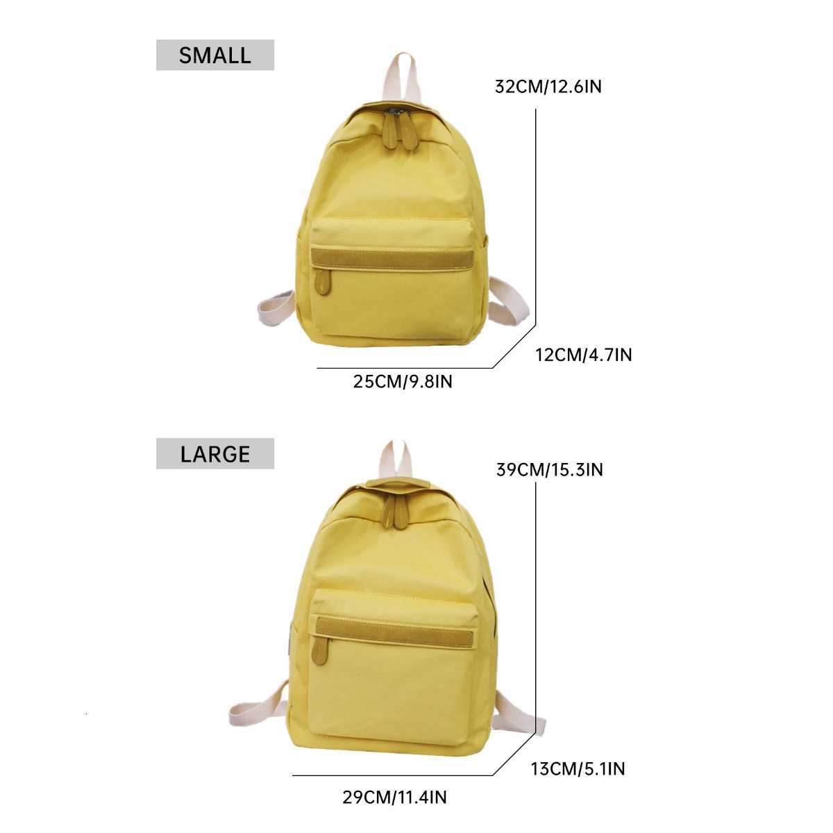 Solid Color Small Fresh Canvas Backpack Womens 2022 New Backpack Womens Backpack High School Student School Bag SizeM251222