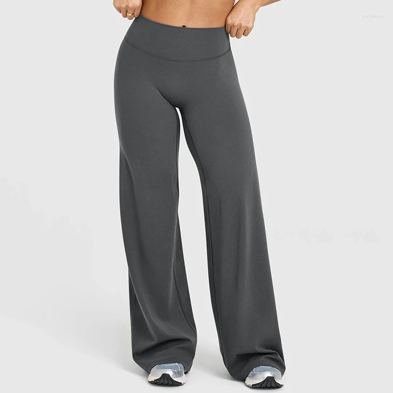 Women's Pants Sports Straight Yoga Women Comfort Light High Elastic Wide Leg Fitness Trousers Woman Solid Color Waist Casual Z260314