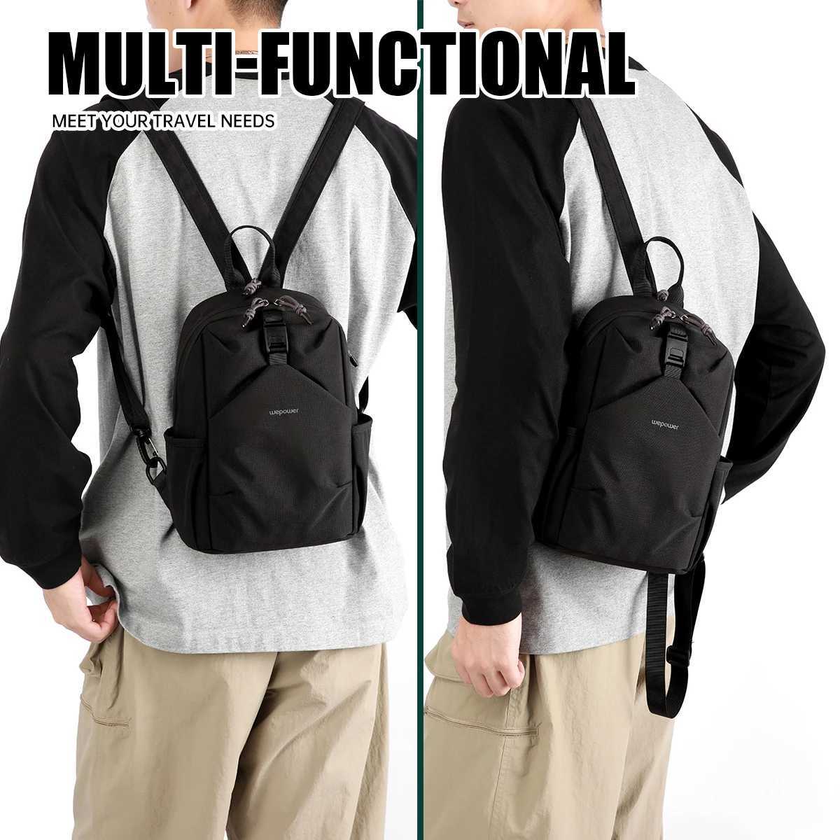Double Shoulder Dual-Use Bag for Men Korean Style Fashionable Casual Travel Small Backpack Multi-Functional Sports Chest Bag Cycling Crossbody BagM251