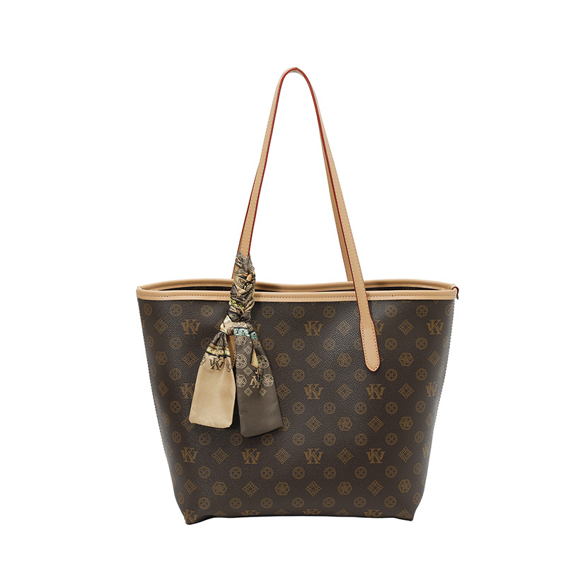 luyiweinasi High-end fashion tote bag women's 2025 new retro printing large-capacity shopping bag women's bag shoulder bag