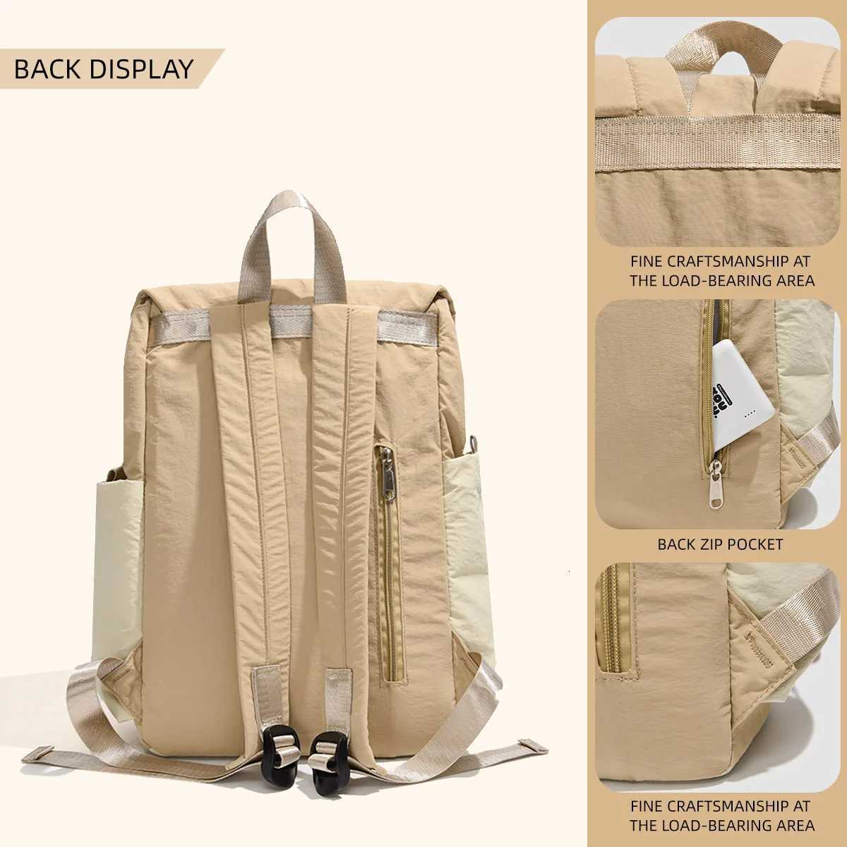 French Saint Levi 2025 New Vintage Backpack Lightweight Casual Versatile Mens Simple Backpack Travel School Bag WomenM251222