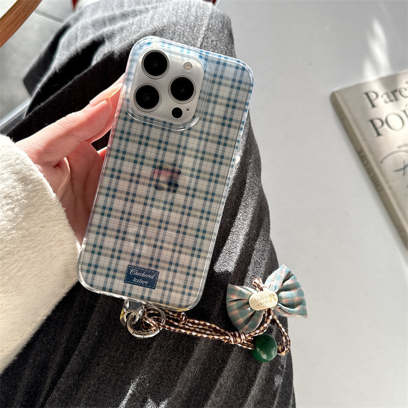 ins Transparent Plaid Suitable Apple 17/16 Pro Max Phone Case iPhone 13/14 New Model for Women 15P