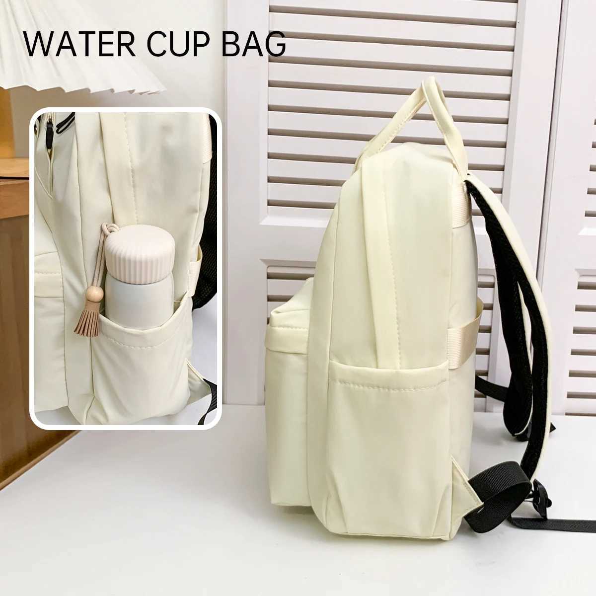 Womens New Versatile Canvas Backpack Lightweight Commuter Travel Backpack Large Capacity Student School Bag Womens Bag for Work and ChildcareM251222