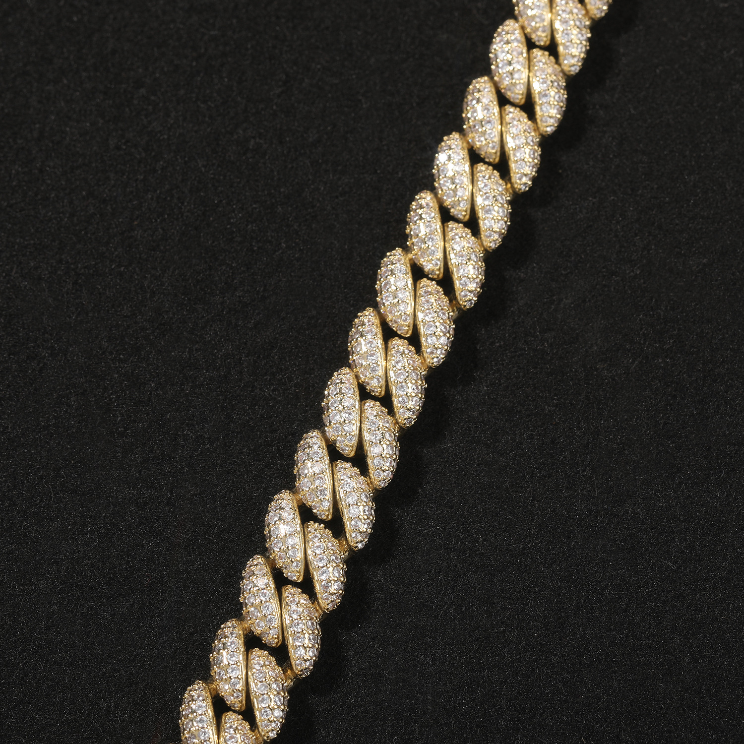 12mm Hip Hop Miami Cuban Chain Bracelets 5A Zircon 18k Real Gold plated Jewelry