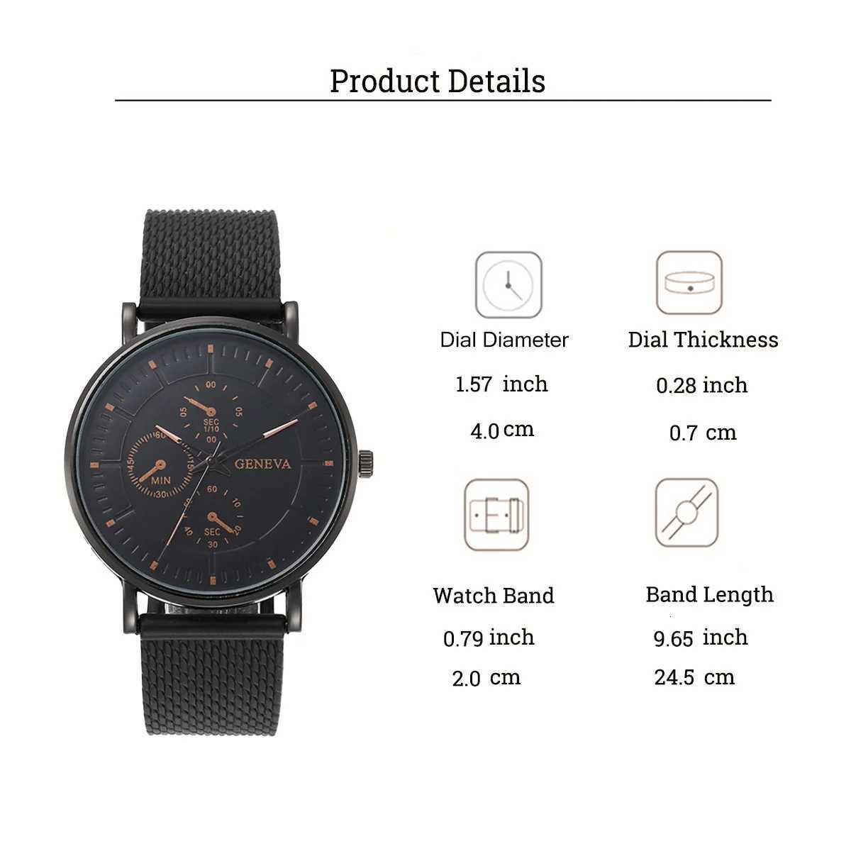 Fashionable simple alloy material Mens quartz and set suitable for daily wear Christmas gift M251222