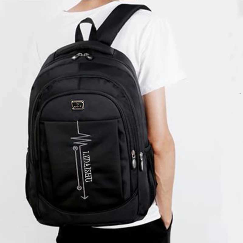 Business casual backpack for men laptop bag large capacity travel bag student schoolbag Korean version student backpack zipM251222