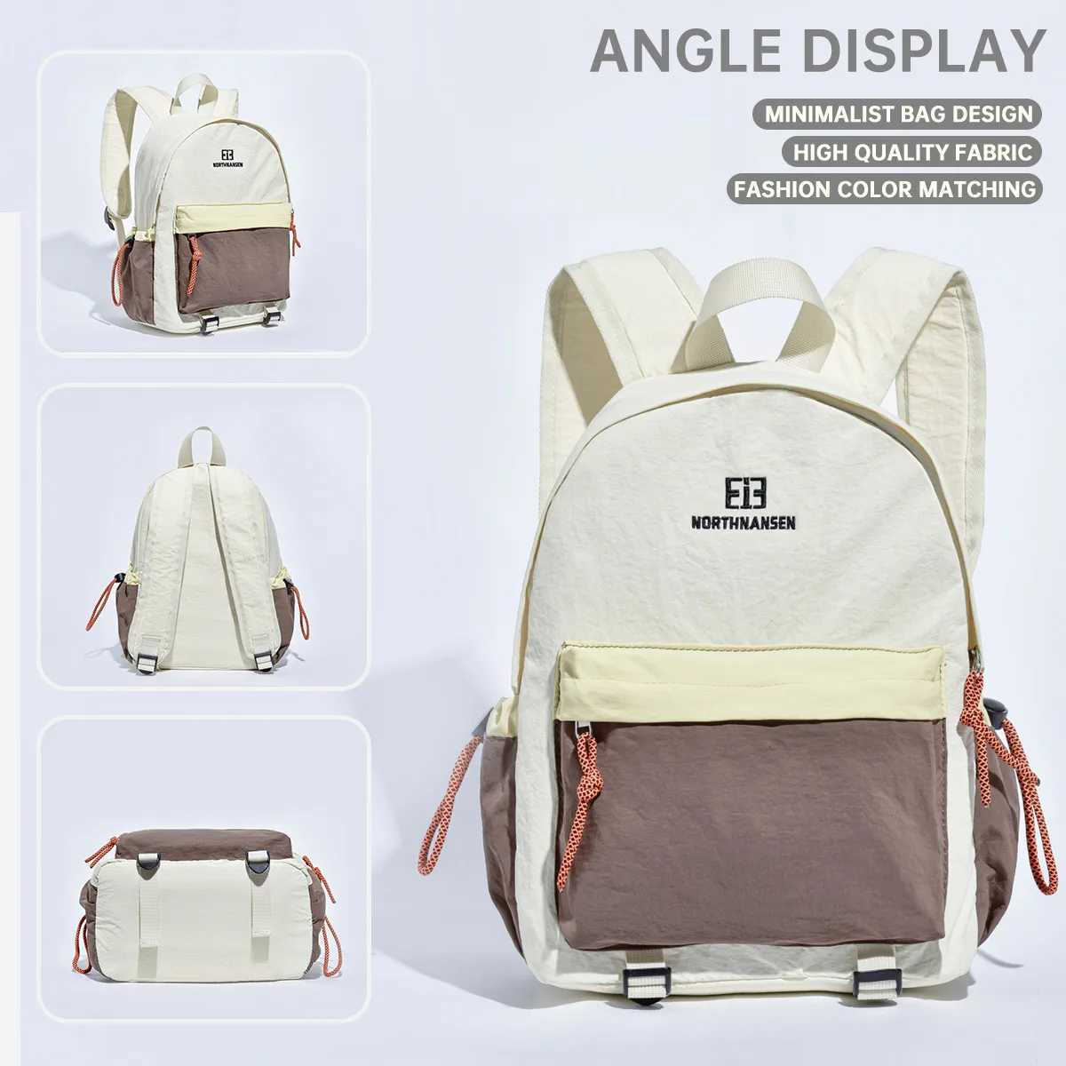 Textured Nylon Oxford Cloth Small Backpack Womens New Mini Student School Bag Work Clothing Shopping Travel Small BackpackM251222