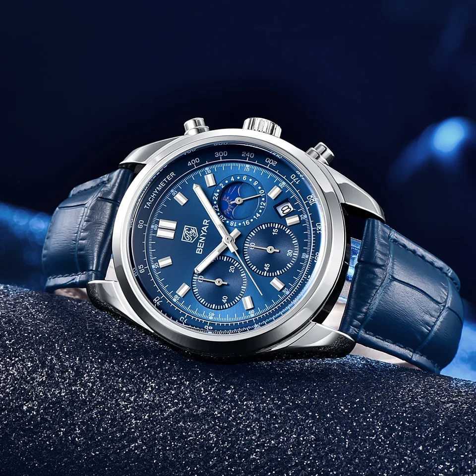 BENYAR Sports Chronogrh 2026 New Men Quartz Wrist Stainl steel Diver 30ATM Waterproof Leather Military es M251222