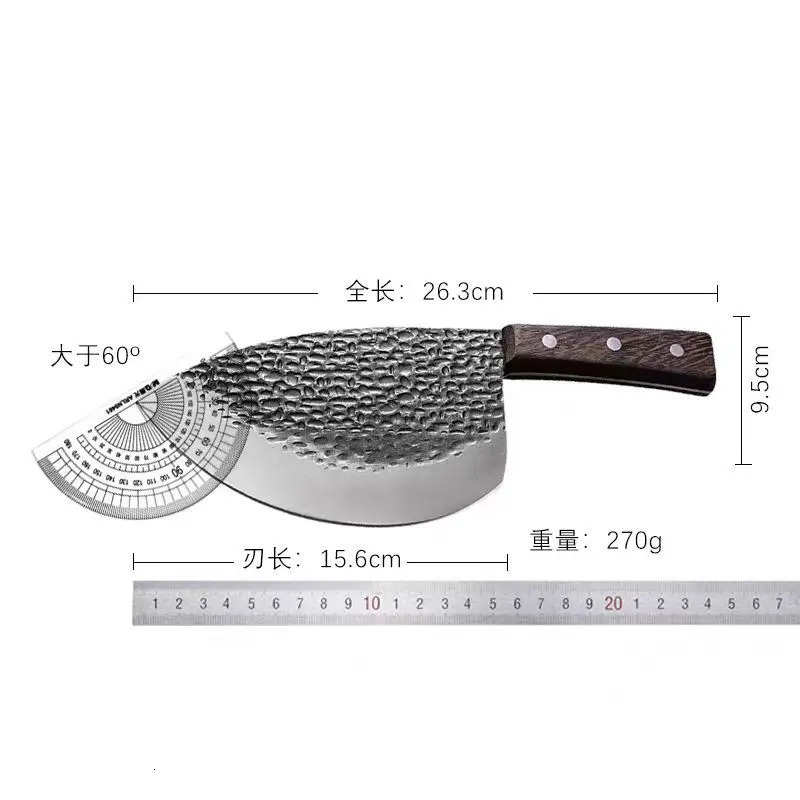 Handmade Forged Kitchen Knife Meat Chopping Cleaver Chinese Chef Knife 5CR15 Stainless Steel Machete Kitchen Essentials 251218