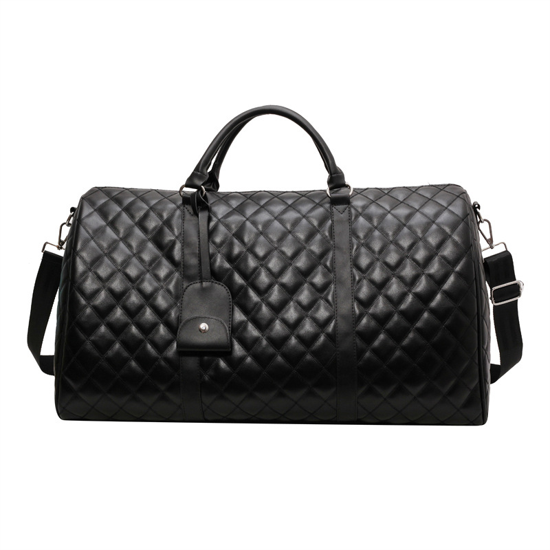 Free Shipping 2026 Classic PU Checkerboard Travel Bag, Waterproof Large Capacity Duffle for Men Women Gym Carry-On & Weekend Tote Y260225