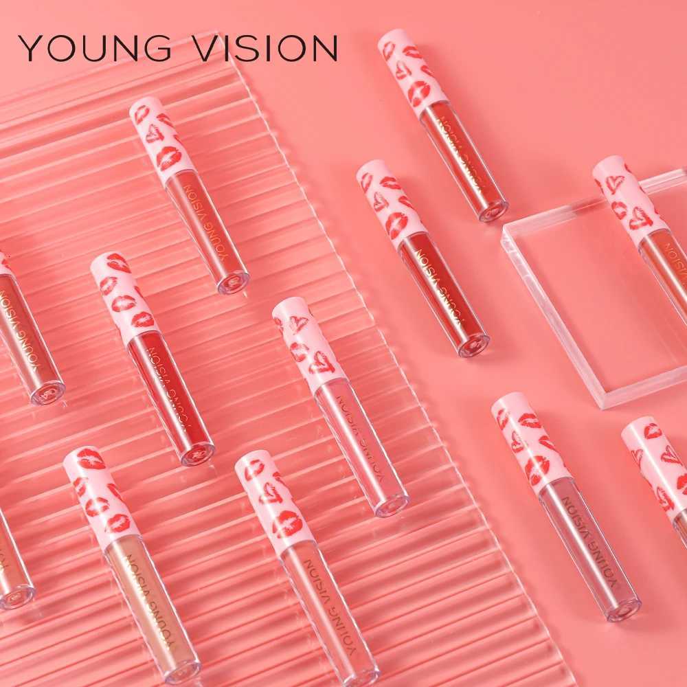 YOUNG VISION 12 colors matte texture lip gloss advanced makeup waterproof non-stick cup non-fading lip glazeT251222