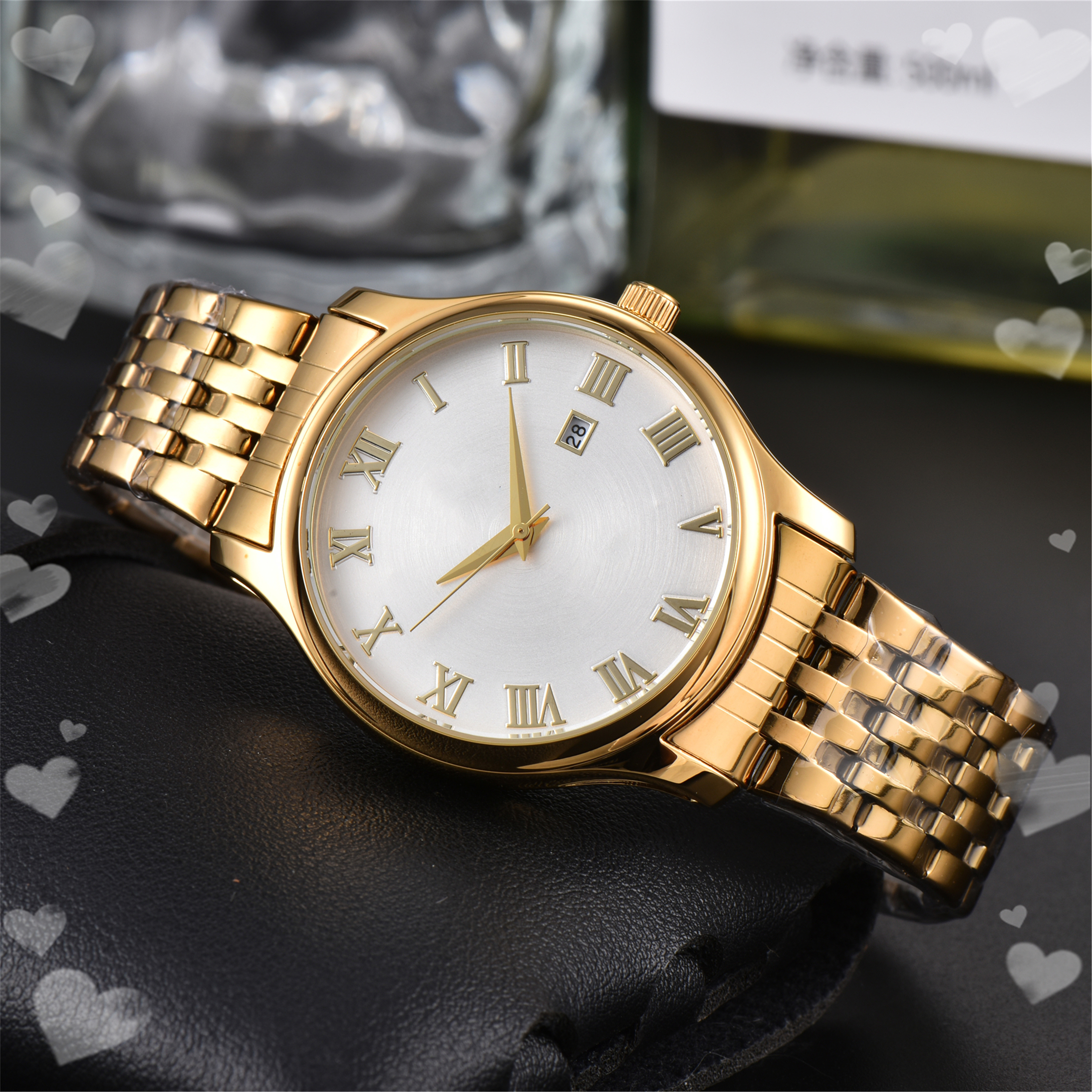 Top High Quality Brand Men DE VILLEity business quartz Automatic movement watch Mens Luxury Sapphire Mirror Designer Watches Man Watchwristes #363 8
