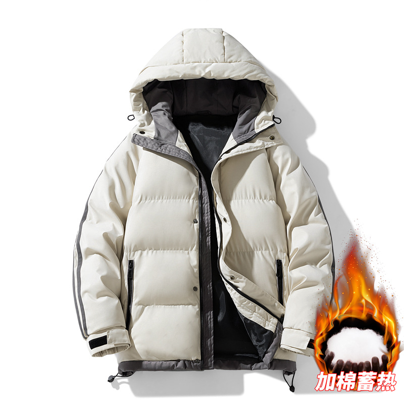 Men's Hooded Puffer Jacket 2025 Autumn Winter Casual Loose Cotton-Padded Coat