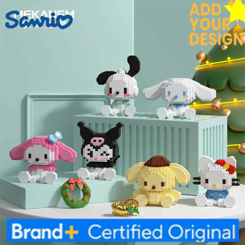 Sanrio Hello Kitty Micro Building Block Pochacco Cinnamoroll Kuromi Assembled 3D Model My Melody Mini Bricks Figure Toys H251222