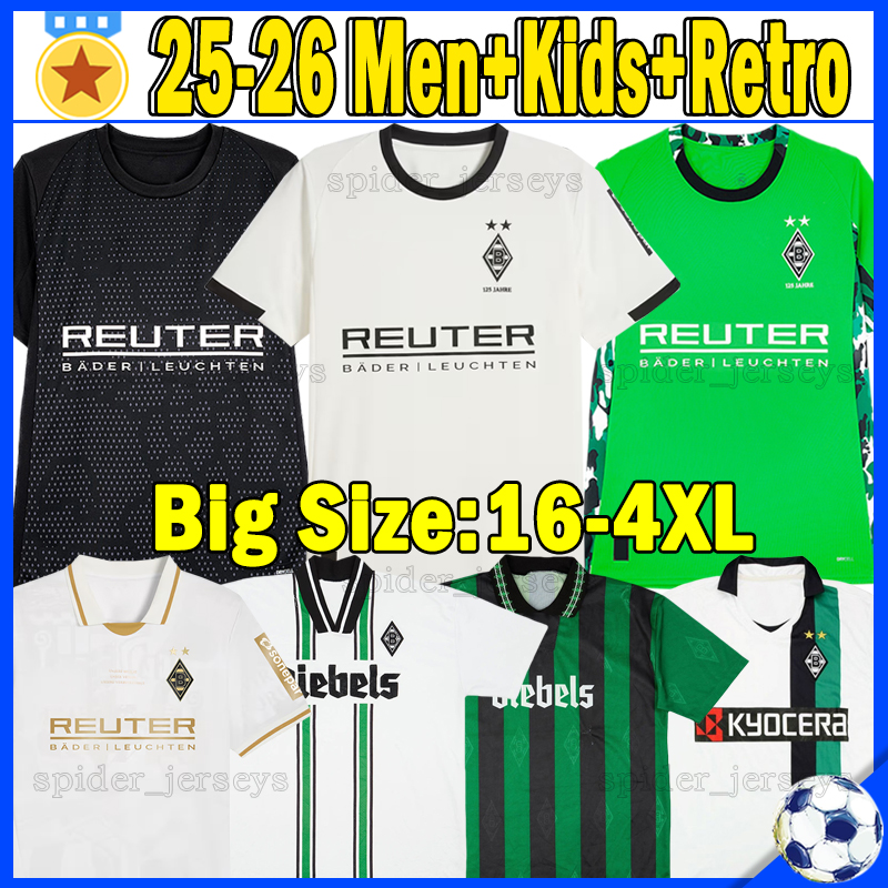 XXXL 4XL 2025 2026 Borussia Monchengladbach Soccer Jerseys Retro 1995 96 2008 125th anniversary KLEINDIENST PLEA HONORAT 25 26 ITAKURA Football Shirts Men Kids Kits