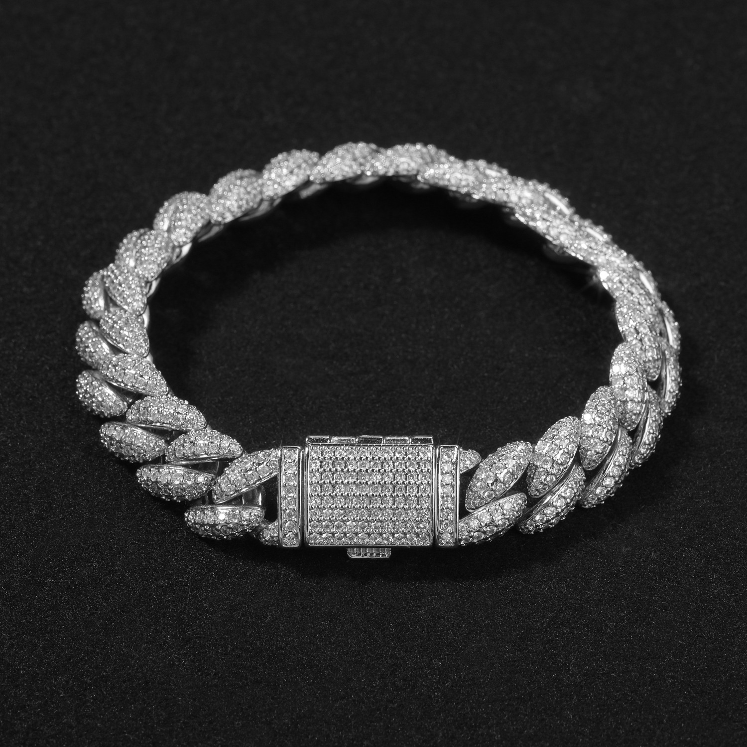 12mm Hip Hop Miami Cuban Chain Bracelets 5A Zircon 18k Real Gold plated Jewelry
