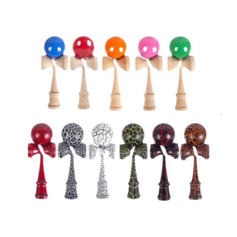 1PC 6CM Wooden Kendama Funny Splicing Skill Creative Kendama Skill Ball For Yard Stadium Home Park Sword Ball 240113