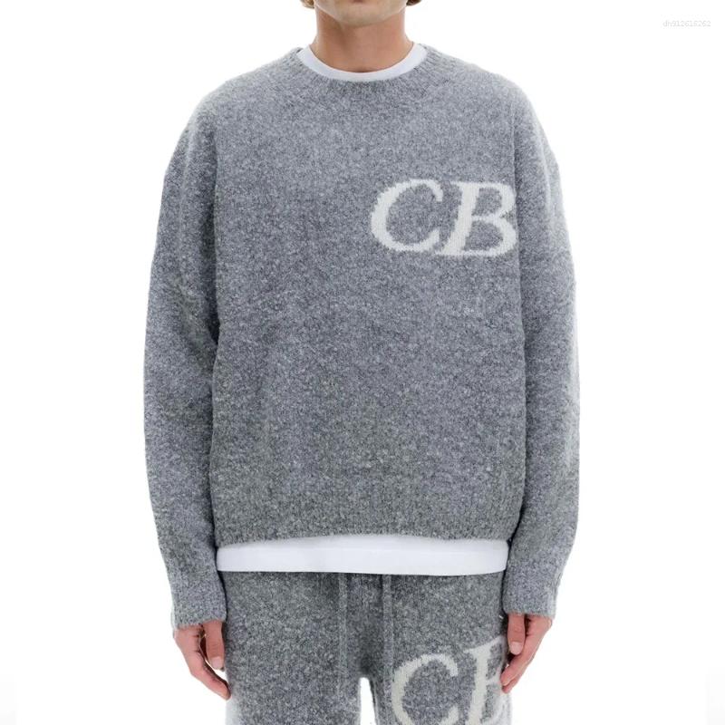 Men's Sweaters Casual Women Men Sweatershirt Quality Jacquard Crewneck Knit Pullovers Pure Cotton 26ss Oversized CB Top