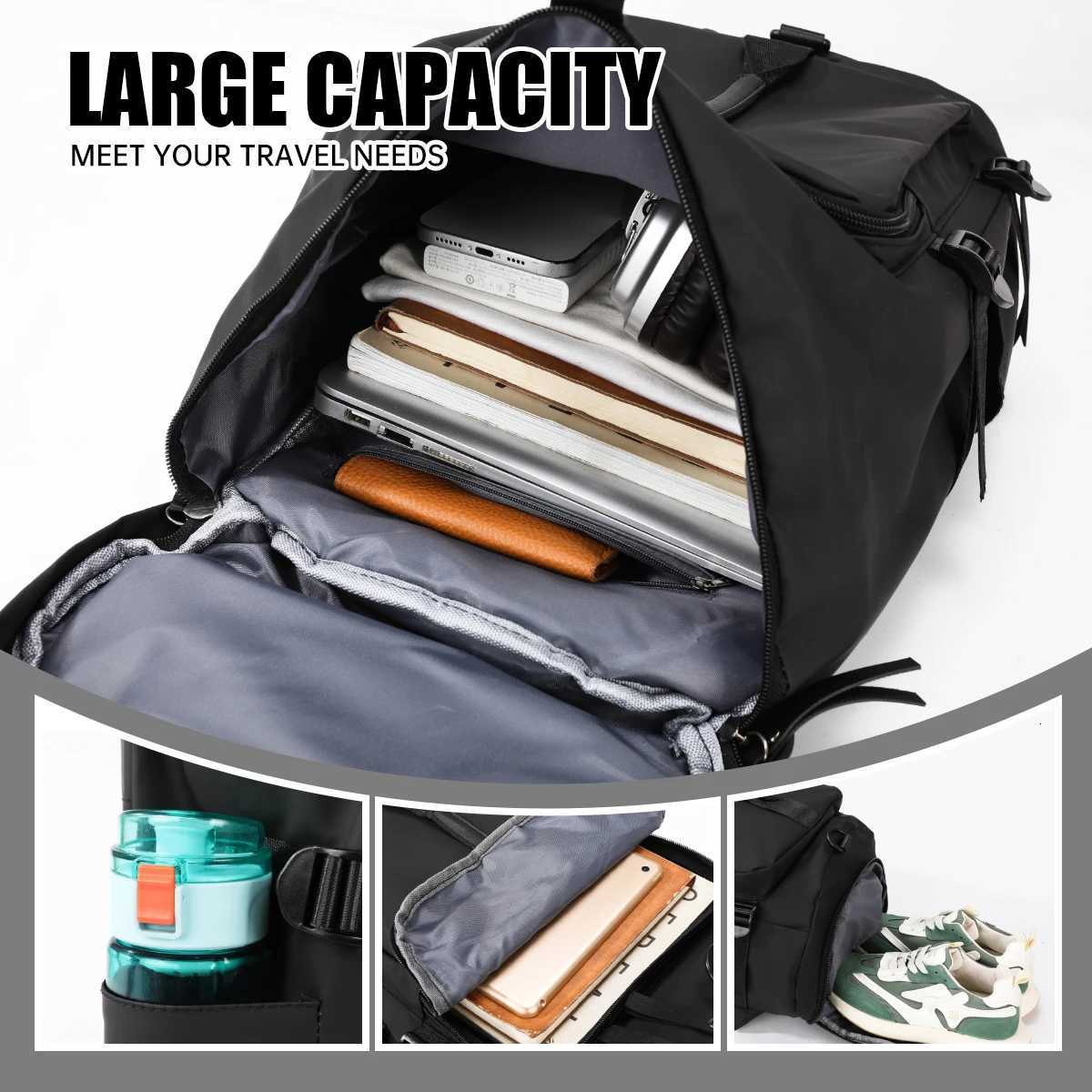 ens Shoulder Bag Multifunctional Business Travel Bag Casual Backpack Rucksack Hiking Bag School Bag Luggage Bag Can Be Carried by Hand or Worn Cross-B