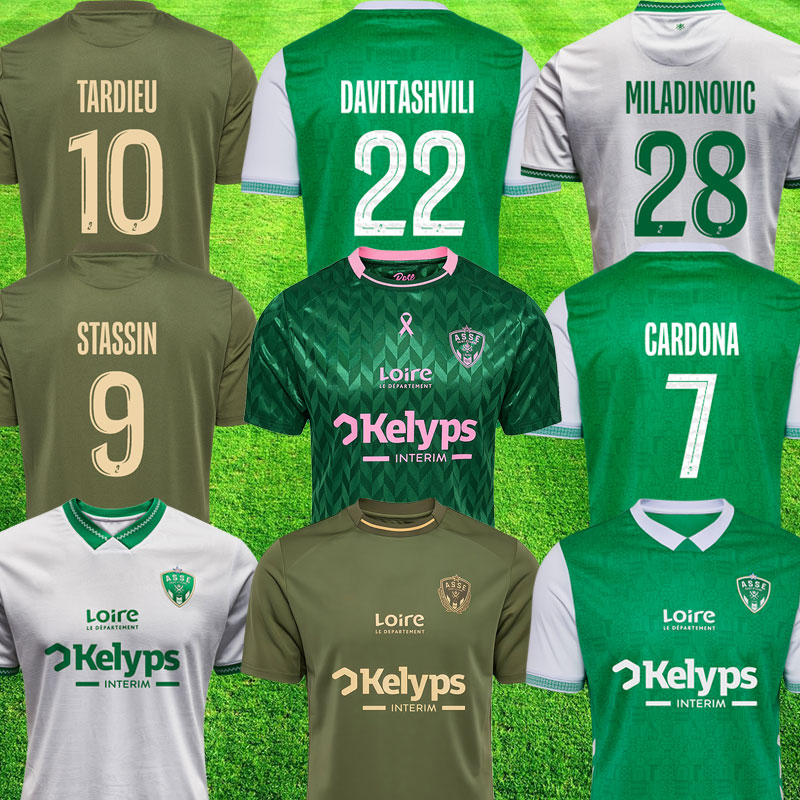 25 26 maillots AS Saints Etienne Soccer Jerseys 2025 2026 maillot ASSE Special Etienne STASSIN DAVITASHVILI Football shirts equipment boutique des verts