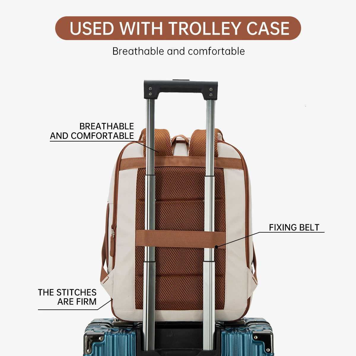 Backpack for Women 2025 New Simple Business Computer Backpack Outdoor Large Capacity Travel Bag Student School Bag for sM251222