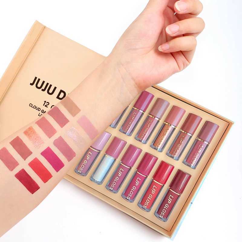 12Pcs Lip Gloss Set for Women Shiny Liquid Lip Tint Makeup Kit with Rich Colors Soft Glossy Lip Stain Combo Gift Set for GirlsT251222