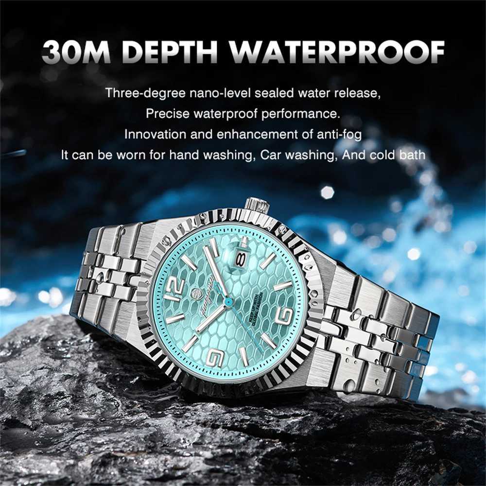 PAAZU Top Luxury Man Waterproof Stainl Steel Men Wrist Luminous Date Week Fashion Busin Quartz Mens es M251222